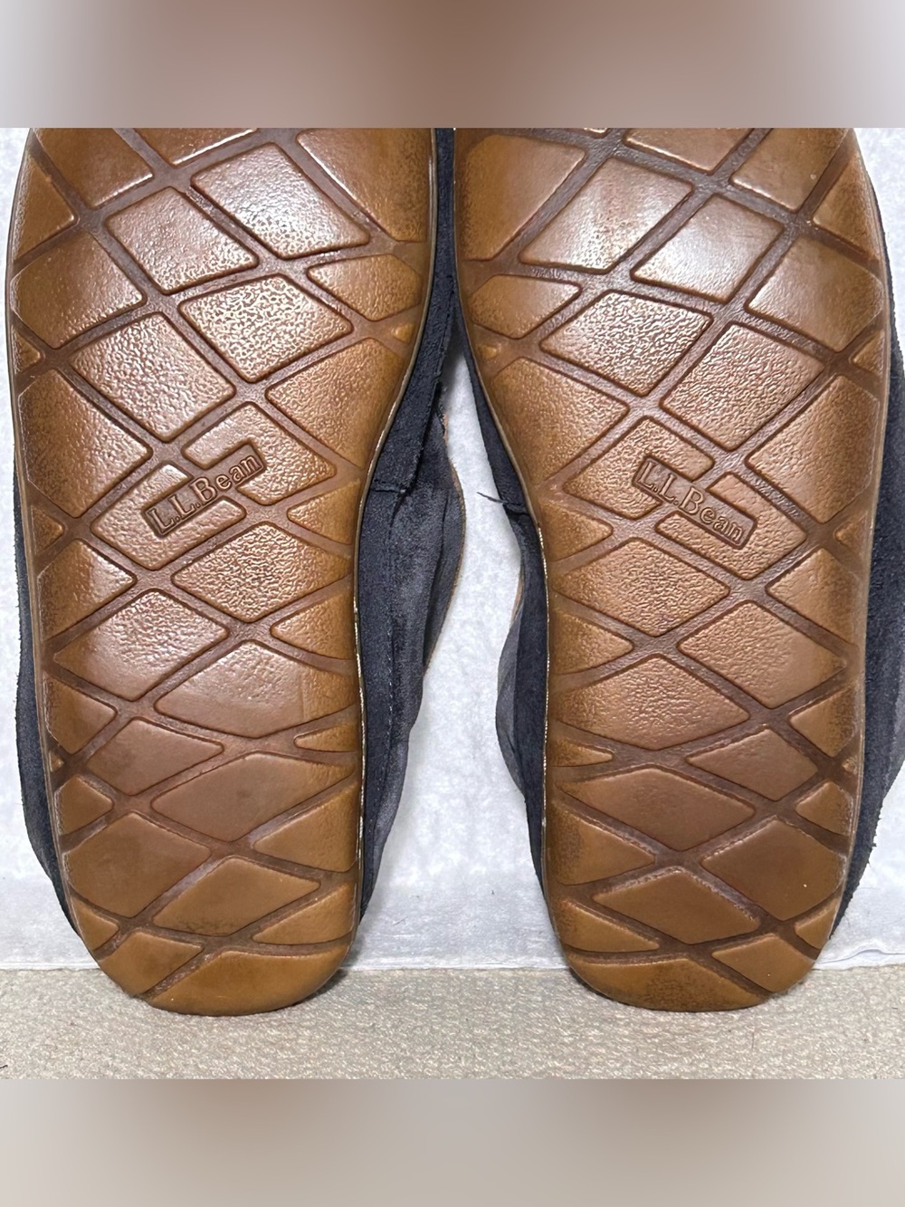 LL Bean Mens Blue Suede Wicked Good Shearling-Lined Moc SlipOn Boots Shoes SZ 10 - Picture 10 of 11